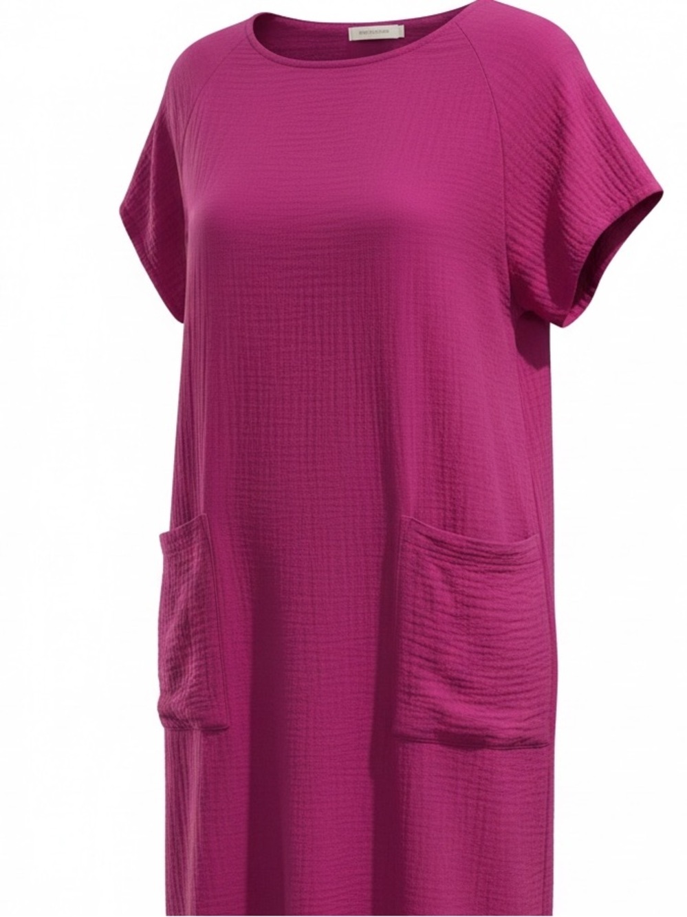 Eileen Fisher Organic Cotton Lofty Gauze Short Sleeve Shift Dress Petite Small